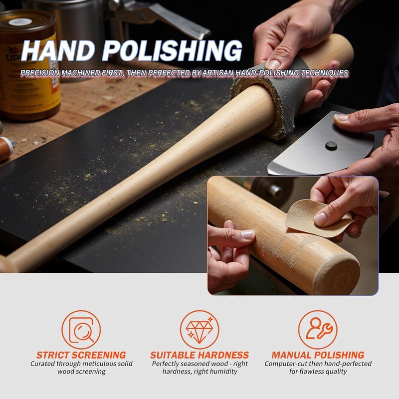 vigvitspo Professional Wood Baseball Bat 21-34 Inch，High-Density Maplewood for High Impact Resistance & Durability, Perfect for Baseball Training & Games - Image 5